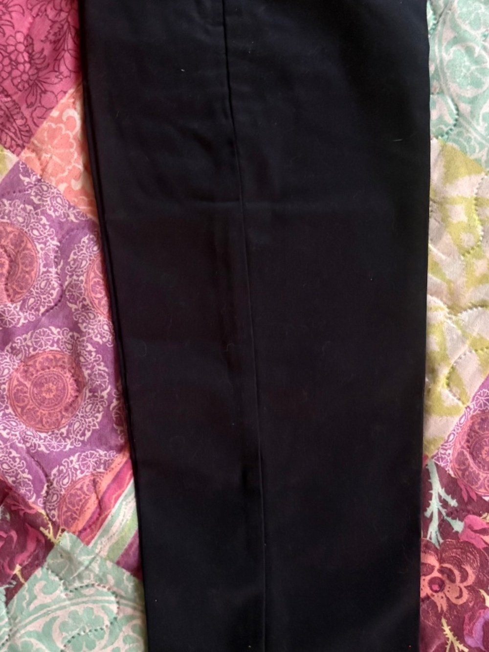 Gold stone, blue Chino style pants